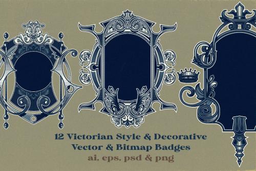 Deeezy - 12 Decorative Vintage Frames Badges