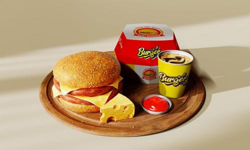 Burger Display Product Mockup