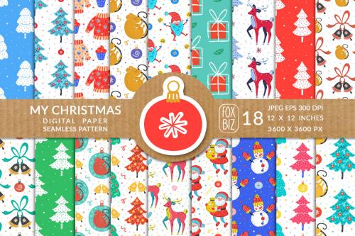Deeezy - Christmas seamless patterns, digital paper Deeezy - Christmas seamless patterns, digital paper