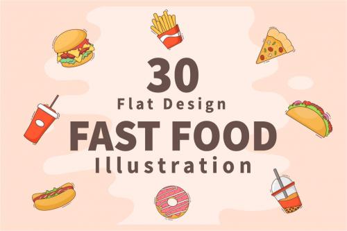 Deeezy - 30 Fast food and Burger Vector Deeezy - 30 Fast food and Burger Vector