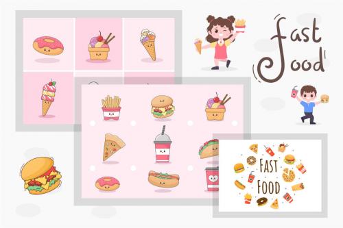 Deeezy - 30 Fast food and Burger Vector