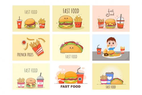 Deeezy - 30 Fast food and Burger Vector