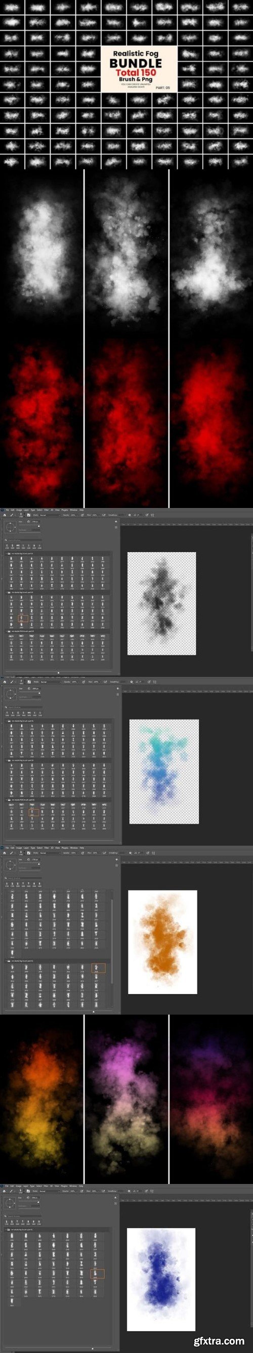 150 Photoshop Fog Brush & Png Bundle