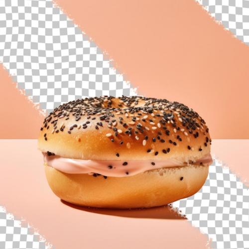 A Tasty Poppy Seed Bagel On A Transparent Background