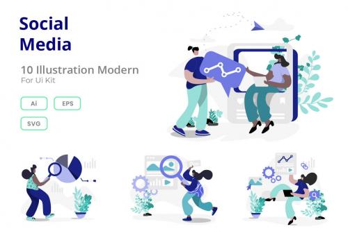 Deeezy - Social Media flat illustration Deeezy - Social Media flat illustration
