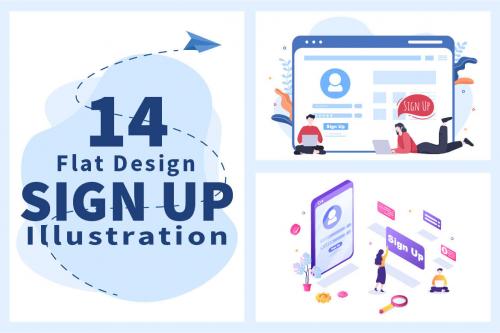 Deeezy - 14 Registration or Sign Up Login for Account illustration Deeezy - 14 Registration or Sign Up Login for Account illustration