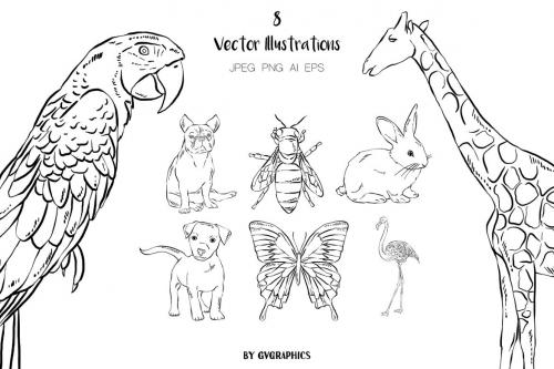 Deeezy - Hand Drawn Animals FREE Vector Illustrations Deeezy - Hand Drawn Animals FREE Vector Illustrations