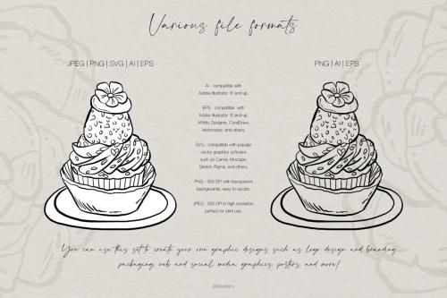 Deeezy - Muffins, Sweets and Roses Vector Illustrations