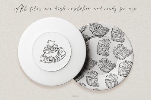 Deeezy - Muffins, Sweets and Roses Vector Illustrations