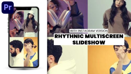 Dynamic Rhythmic Opener & Multiscreen slideshow & Instagram tik-tok Portrait version MOGRT - 49705255
