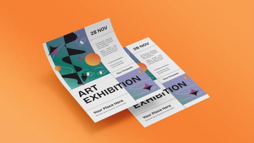 Gradient Art Exhibition Flyer Set 002