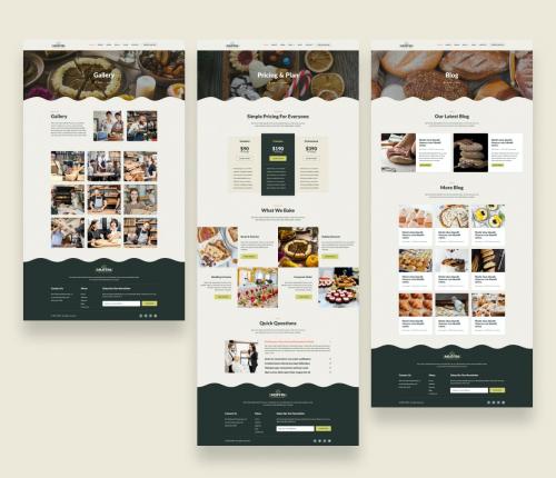 Cake Chocolate Bakery Store Website UI Template