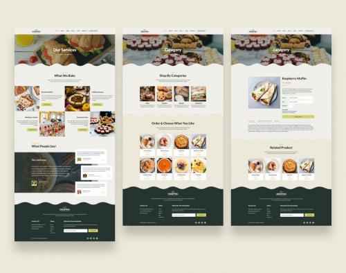 Cake Chocolate Bakery Store Website UI Template