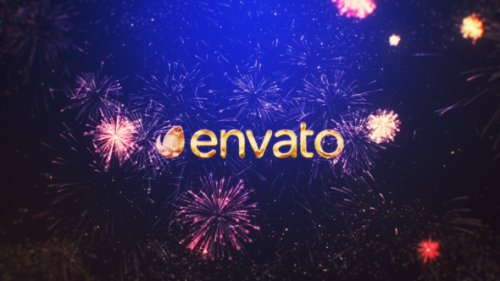 New Year Fireworks Logo Mogrt - 49787756