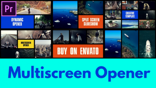 Multiscreen Slideshow | Typography Intro | Split Screen Opener MOGRT for Premier Pro - 49791760