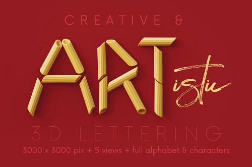 Deeezy - Penne Pasta - 3D Lettering Deeezy - Penne Pasta - 3D Lettering