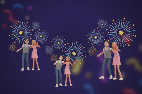 New Year Party - 3D Illustration