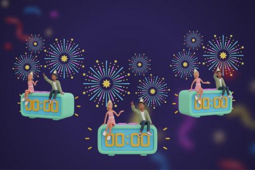 New Year Party - 3D Illustration