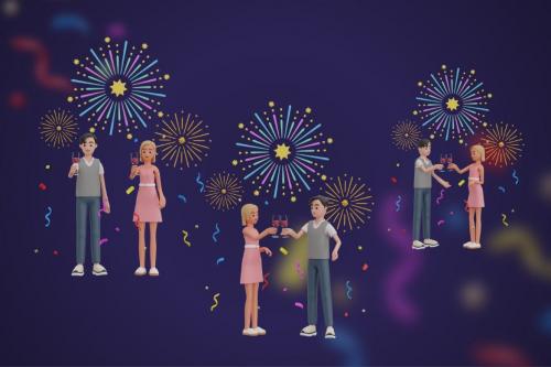 New Year Party - 3D Illustration