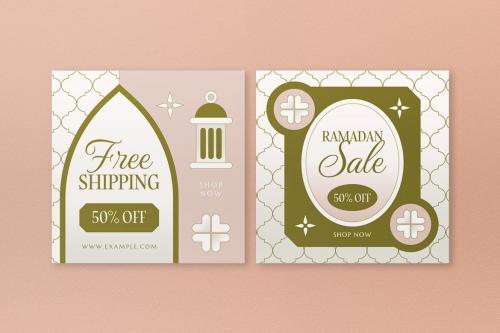 Pink Neutral Geometric Ramadan Sale Banner Pink Neutral Geometric Ramadan Sale Banner