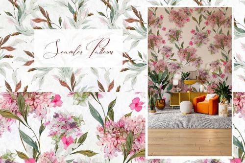 15 Watercolor Hydrangea Patterns 15 Watercolor Hydrangea Patterns