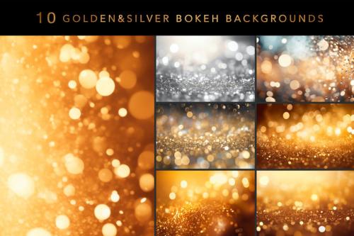 10 Golden Silver Bokeh Effect Backgrounds
