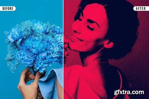 Duotone Color Halftone Photo Effect Y6Y2SC2