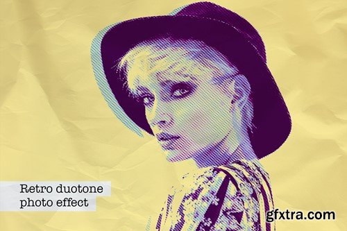 Retro Doutone Photo Effect U983M4N Retro Doutone Photo Effect U983M4N