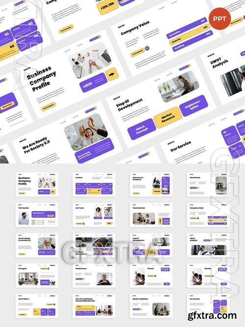 Purple Yellow Modern Business Company Profile UP64D6U Purple Yellow Modern Business Company Profile UP64D6U