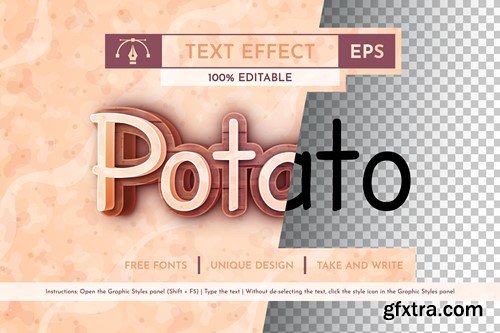 Potato - Editable Text Effect, Font Style UPA34Y8 Potato - Editable Text Effect, Font Style UPA34Y8