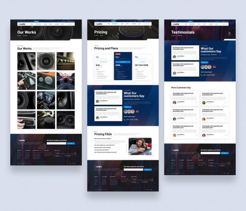 Car Audio Repair Workshop Website UI Kit Template