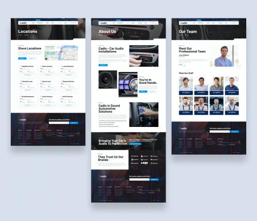 Car Audio Repair Workshop Website UI Kit Template