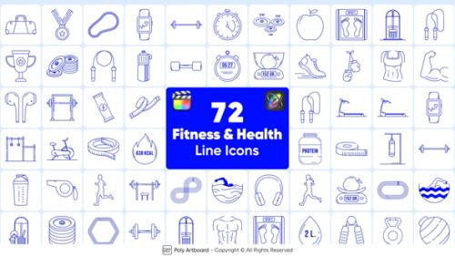 Fitness & Health Line Icons For Final Cut Pro X - 49834478