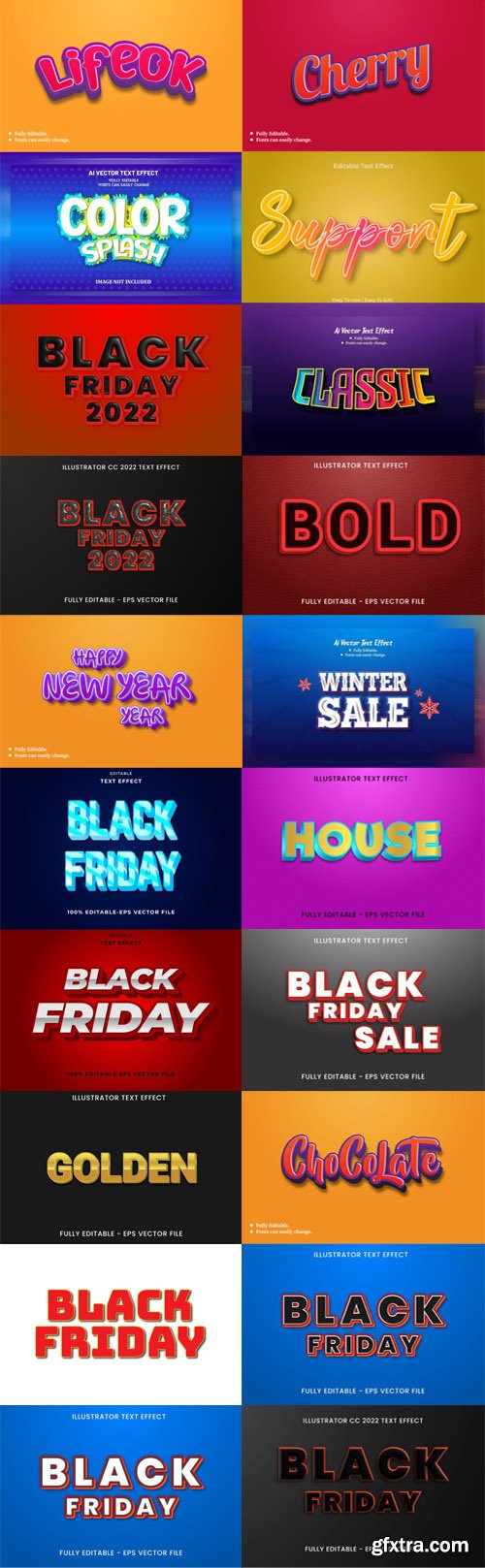 3D Best Editable Text Effects for Photoshop & Illustrator