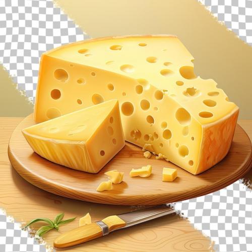 Cheese Slices On Transparent Background