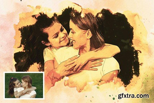 Watercolor Painting Photo Effects 6VWZ5AS Watercolor Painting Photo Effects 6VWZ5AS