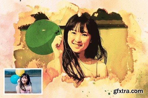 Watercolor Painting Photo Effects 6VWZ5AS Watercolor Painting Photo Effects 6VWZ5AS