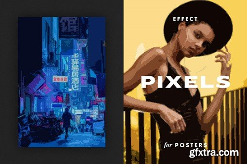 Pixels Photo Effect for Posters B9E84GQ