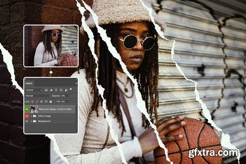 Torn Paper Photo Effect HFQ68A2 Torn Paper Photo Effect HFQ68A2