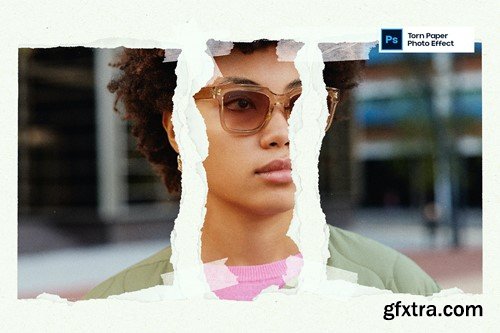 Torn Paper Photo Effect EMXB6YW Torn Paper Photo Effect EMXB6YW