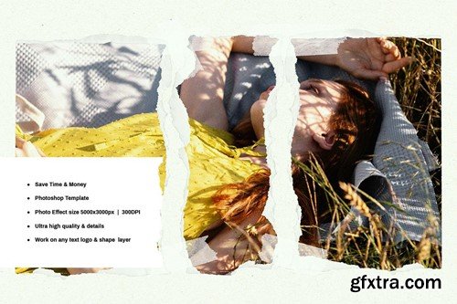 Torn Paper Photo Effect EMXB6YW Torn Paper Photo Effect EMXB6YW