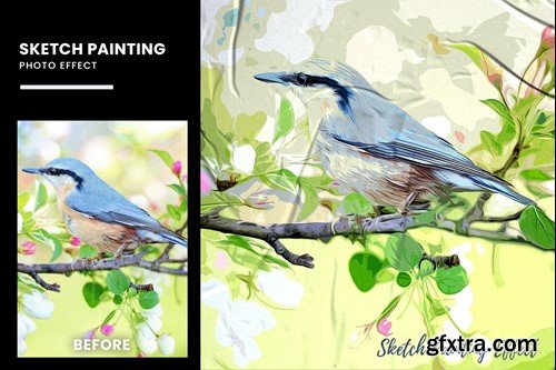 Sketch Painting Photo Effect 7BDV6NW Sketch Painting Photo Effect 7BDV6NW