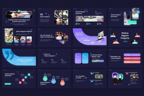 Status Report Business PowerPoint Template