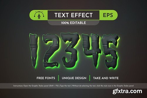 Zombie - Editable Text Effect, Font Style XBUUWRE Zombie - Editable Text Effect, Font Style XBUUWRE