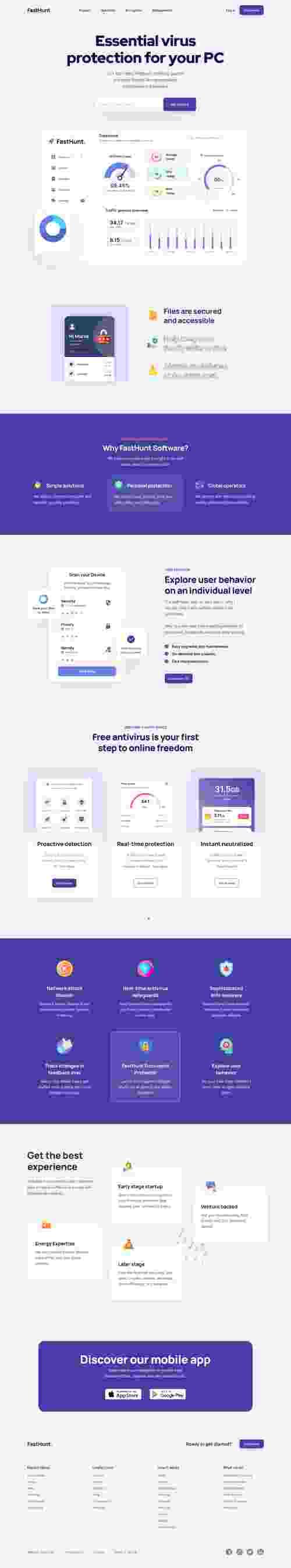UIHut - FastHunt Security Software Landing Page - 12140