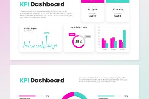 KPI Dashboard Infographic - PowerPoint Template