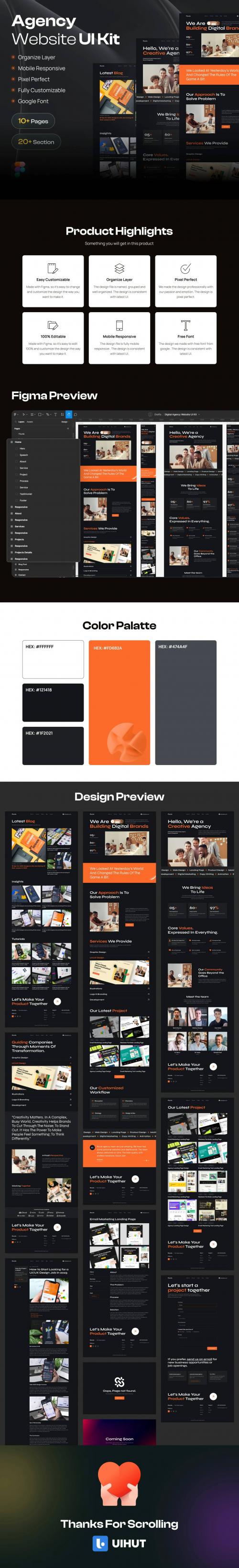 UIHut - Digital Agency Website UI Kit - 25772