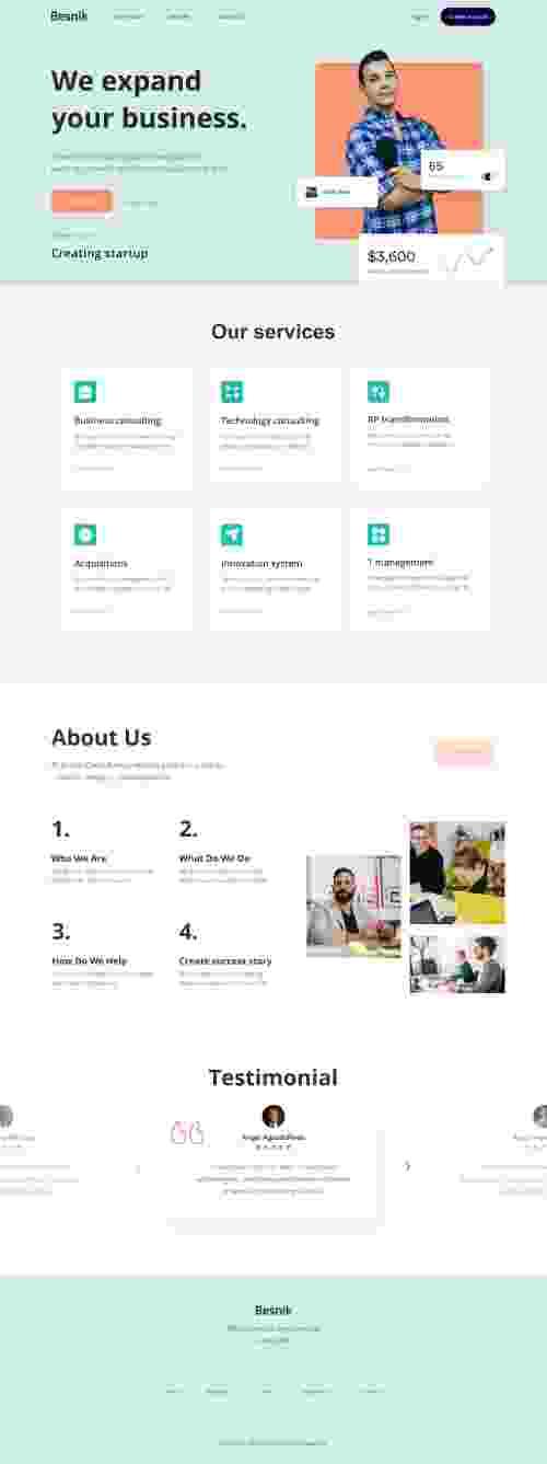 UIHut - Business Consulting Landing Page - 8109