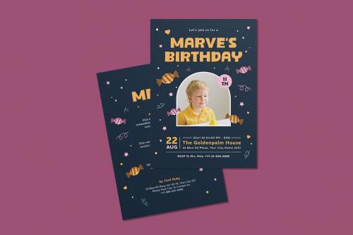 Sweet Candynies Birthday Invitation Template