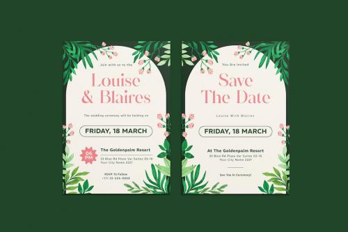 Lightly Flowes Wedding Invitation Template